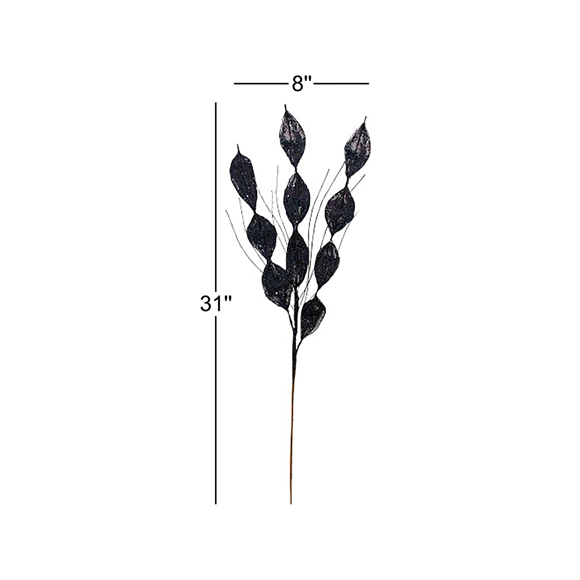 32" Leafy Glitter Picks, Black
