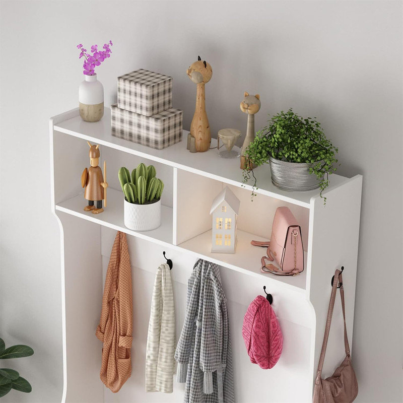 Arbre d'entrée Hassanatou de 42 po de largeur avec banc et rangement pour chaussures