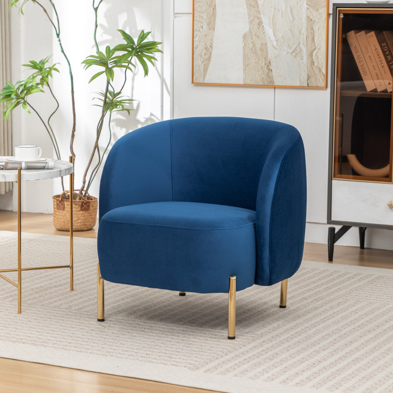 Chaise d'appoint rembourrée Edward, Marine