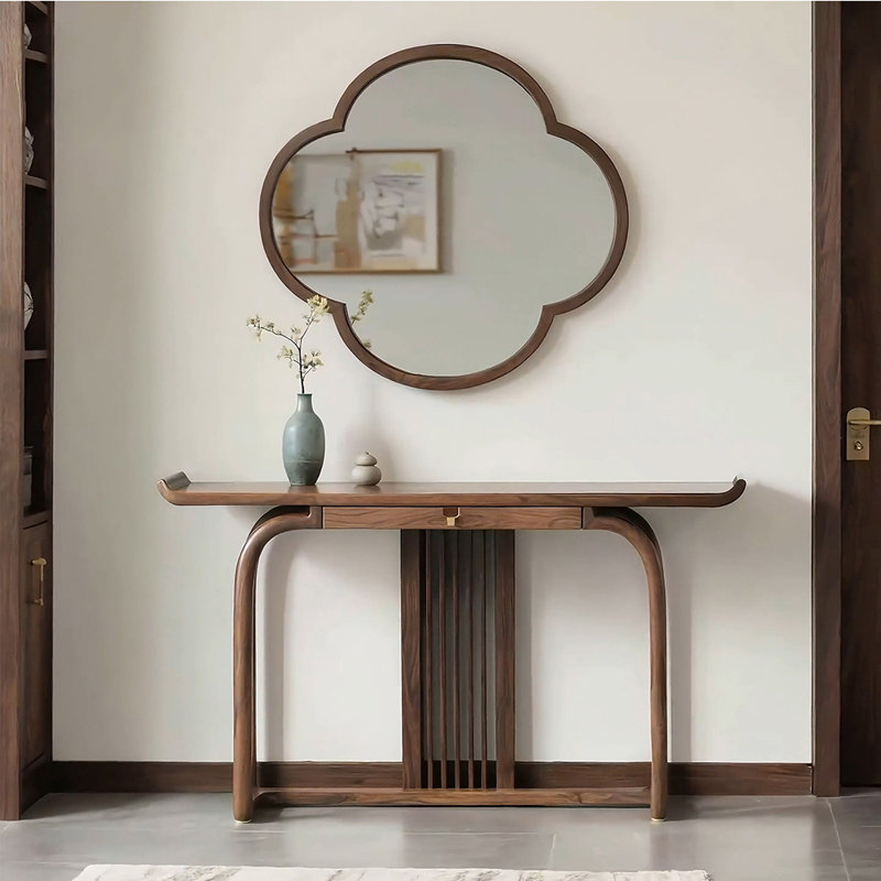 Nouvelle console rectangulaire en bois de style chinois, H 34,6 po x l 47,2 po x P 14,9 po