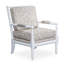 Fauteuil Spindle, finition blanche, tissu cachemire taupe