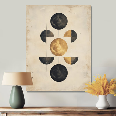«Lunar Phases Abstract - Moon», décoration murale en métal, impression moderne sur métal