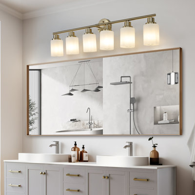 Applique murale moderne à 6 lumières avec abat-jour en verre givré Modern