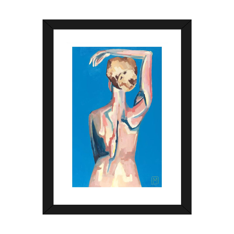 «Nude X», reproduction encadrée sur toile, Papier beaux-arts encadré noir, H 32 po x l 24 po x P 1 po