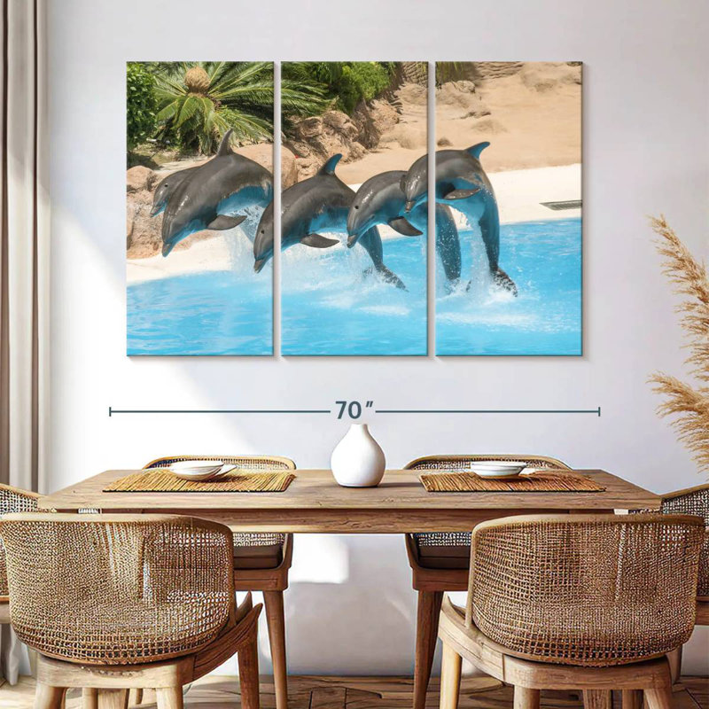 Dauphins synchronisés Brampt, H 42 po x l 65 po