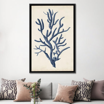 «Indigo Coral IV», reproduction d'impression sur toile tendue