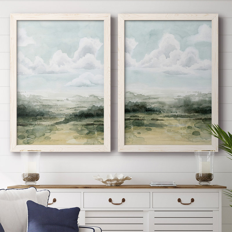 «Valley High Hights I», reproduction de photo sur toile 2 pièces, Blanc, H 27,5 po x l 75 po x P 1,5 po