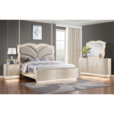 Ensemble de chambre avec très grand lit 4 pièces Flora