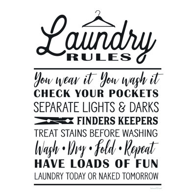 Laundry Rules - reproduction sur toile