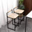 2 tabourets de bar à hauteur de comptoir avec siège en corde de papier, fabrication en métal, capacité de poids maximale de 220 lb, structure de chaises moderne facile à installer, polyvalente pour la maison,-1230704373