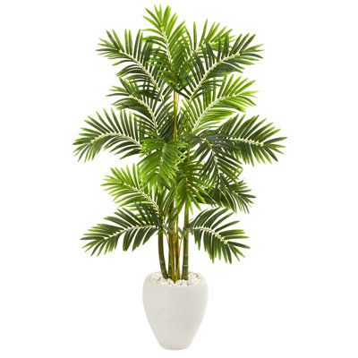 Areca Palm Artificial Tree in White Planter