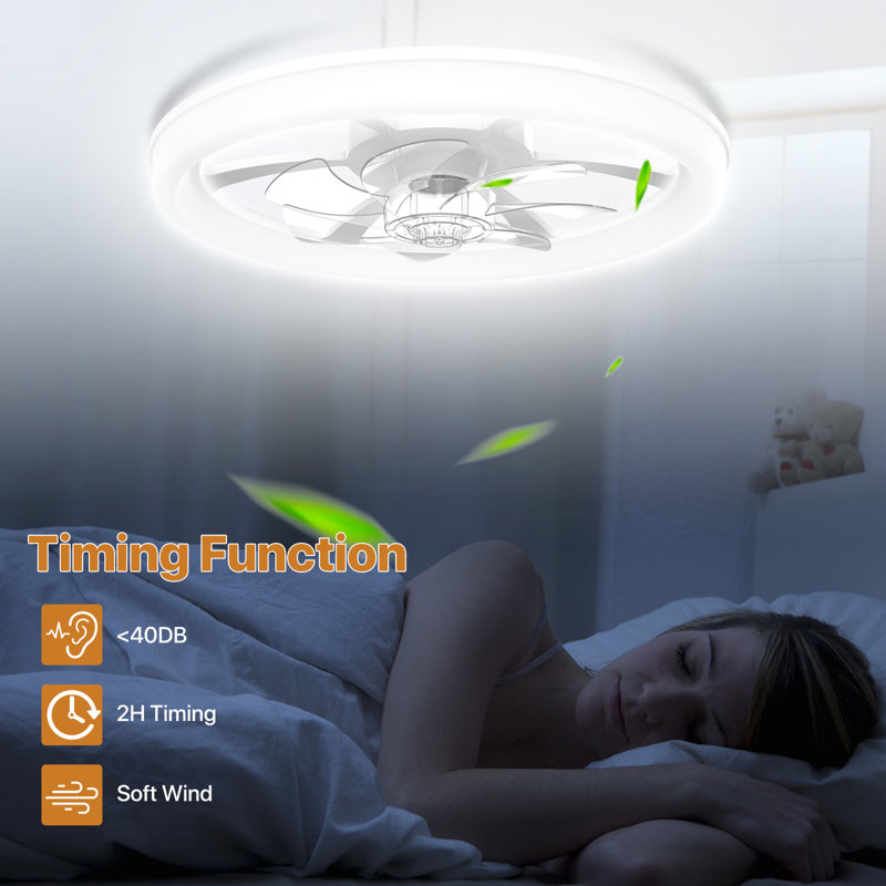 Ceiling Fan With Light Remote, 3 LED Colour Temperature, 6 Speed Noiseless AC Motor, Timer Setting,Adjustable Brightness