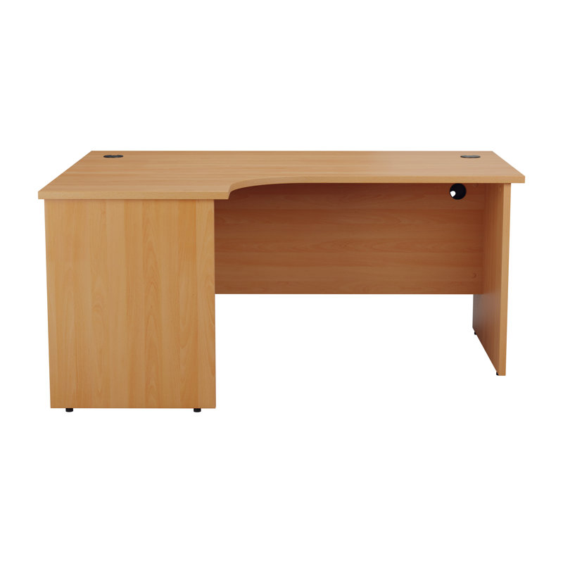 Buariki L-Shaped Desk Shell, Left, Grey Oak