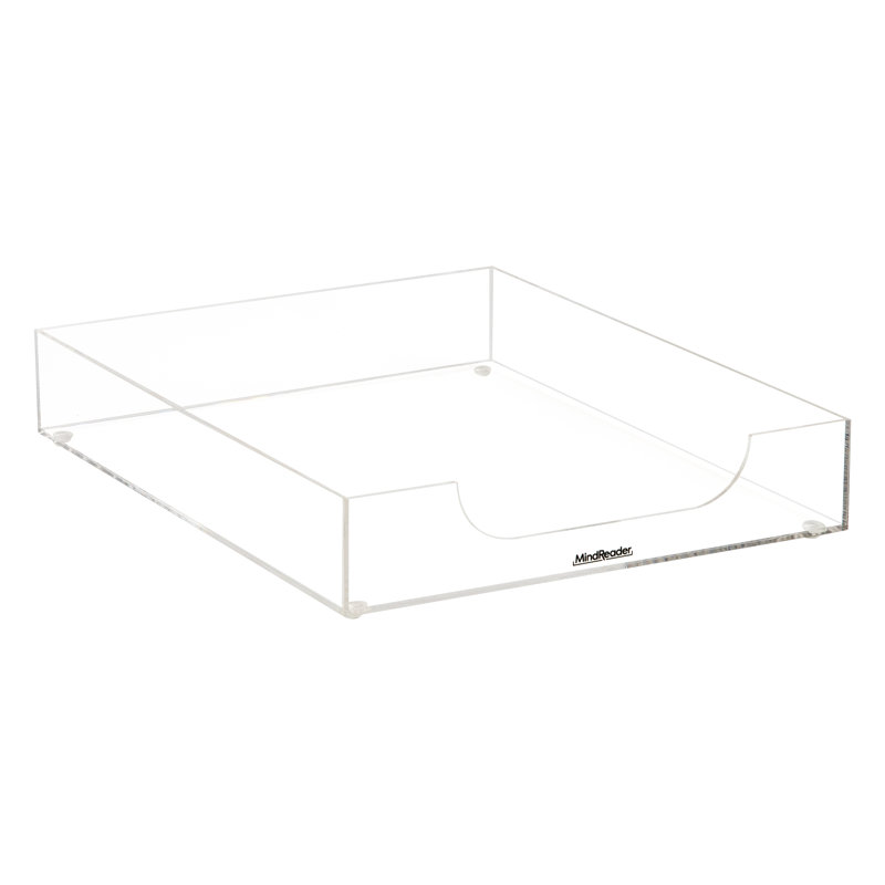 Clear Acrylic Non-Skid Stationary Paper Tray Organizer