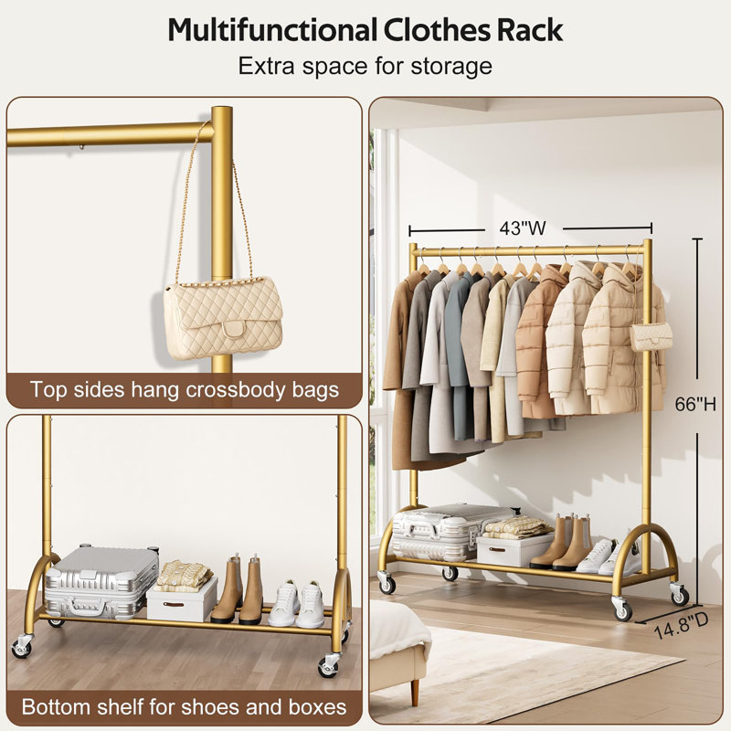 Porte-vêtements robuste avec roulettes