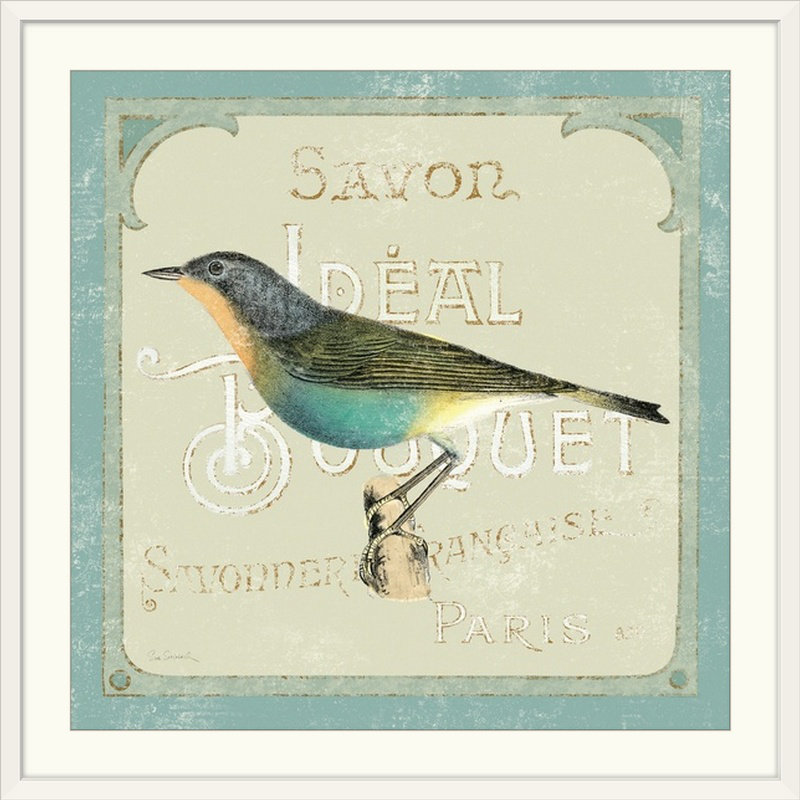 « ii » par sue schlabach, impression Parisian Bird, H 35 po x l 35 po x P 1,5 po, Toile