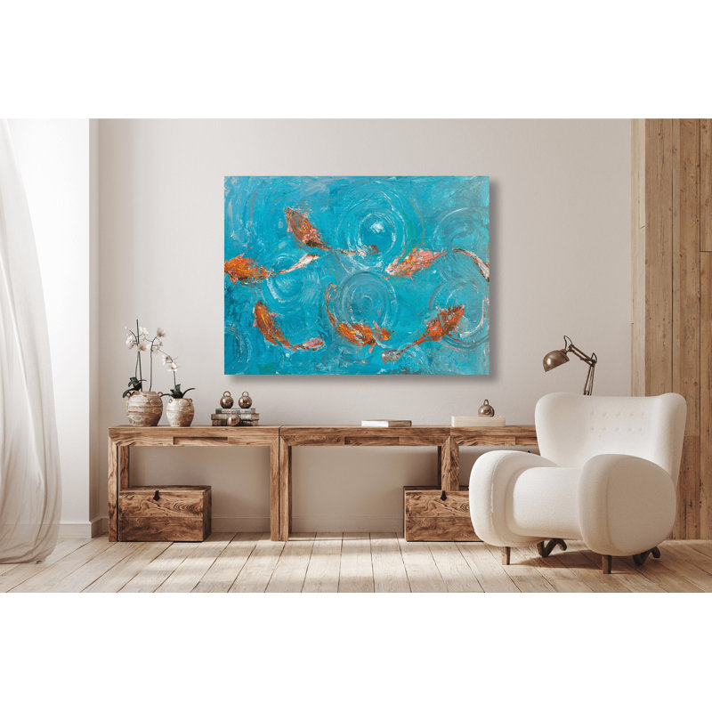 Koi Pond by John Beard - Artist Enhanced Canvas Print, 40" H x 60" W x 1.5" D