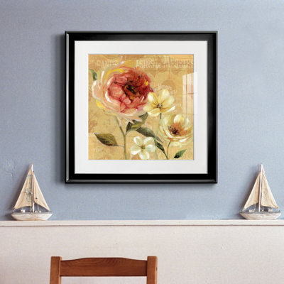 French Country Garden III - Single - Matted and Framed Under Acrylic Glass, Large Living Room Wall Art