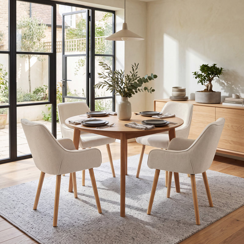50 cm H Upholstered Armchair, Beige, Beige