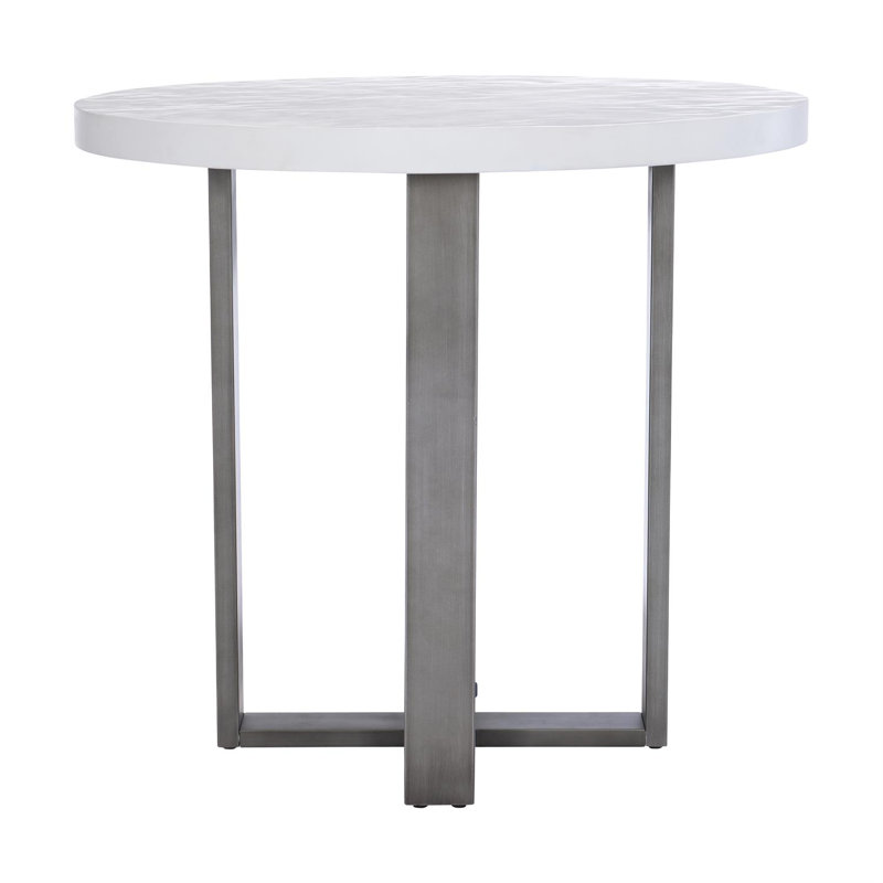 Flint Gray and Bone Concrete Round Counter Table