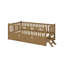 Lit plateforme en bois avec garde-corps et lit gigogne-742710914