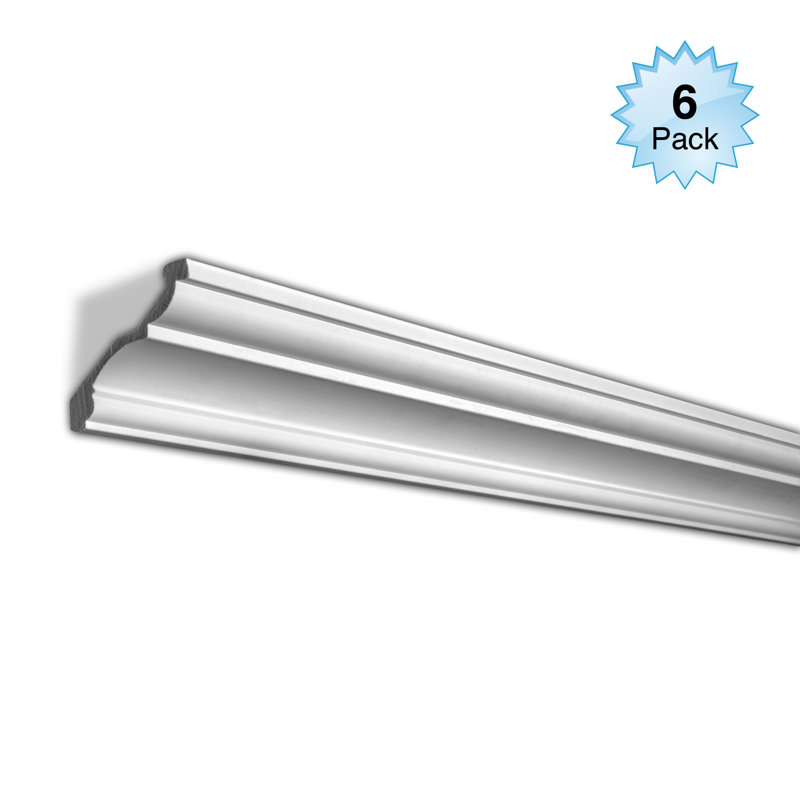 White Polystyrene Crown Moulding Set, 96 Inches