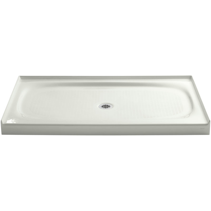 Salient 60" x 36" Single Threshold Center Drain Shower Base, Dune