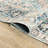 Washable Non-Slip Area Rug - Blue Green / Tangerine Traditional Oriental Area Rug-625224481