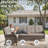 Serita Trym 9-Person Outdoor PE Wicker Patio Sectional Outdoor Conversation Set With Cushions-1503700377