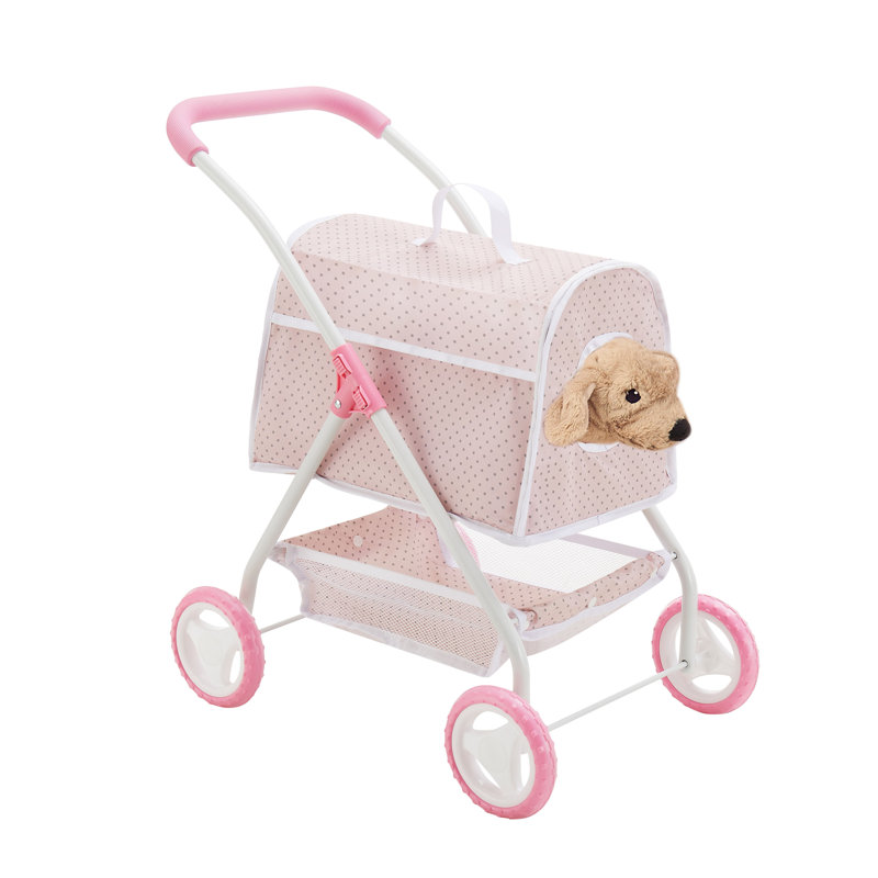 Olivia's Little World 2-in-1 Pretend Pet Stroller with Detachable Carrier