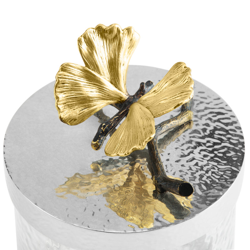 Butterfly Ginkgo Kitchen Canister, 6" H x 5.5" W x 5.5" D