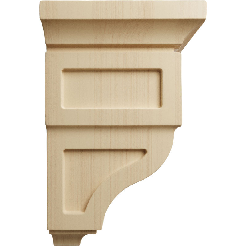 Corbeau de bois Reyes, H 6 po x l 3,5 po x P 3,75 po, Hévéa