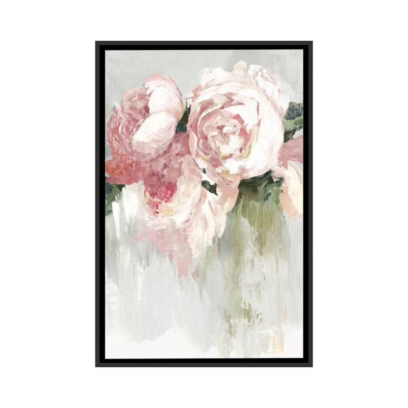 «Peony», reproduction sur toile, H 60 po x l 40po x P 1,5 po, Toile avec cadre noir, Pas de tapis
