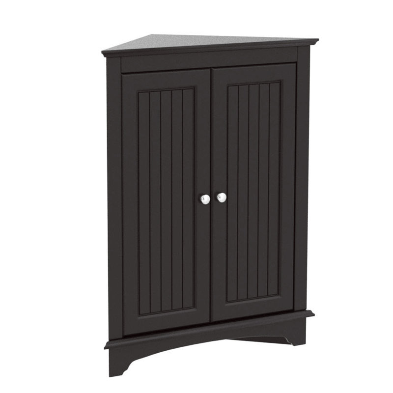 Armoire de coin Home Floor avec deux portes et tablettes, Espresso
