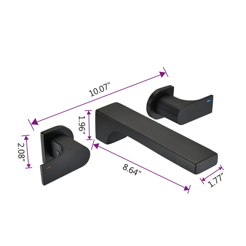 Wall Mounted Optional 2-handle Bathroom Faucet