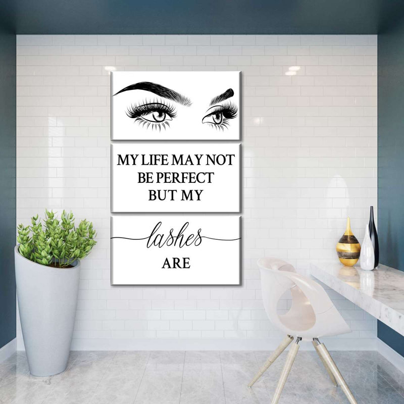 Ensemble de 3 cils parfaits sur toile, H 57 po x l 36 po x P 1,25 po