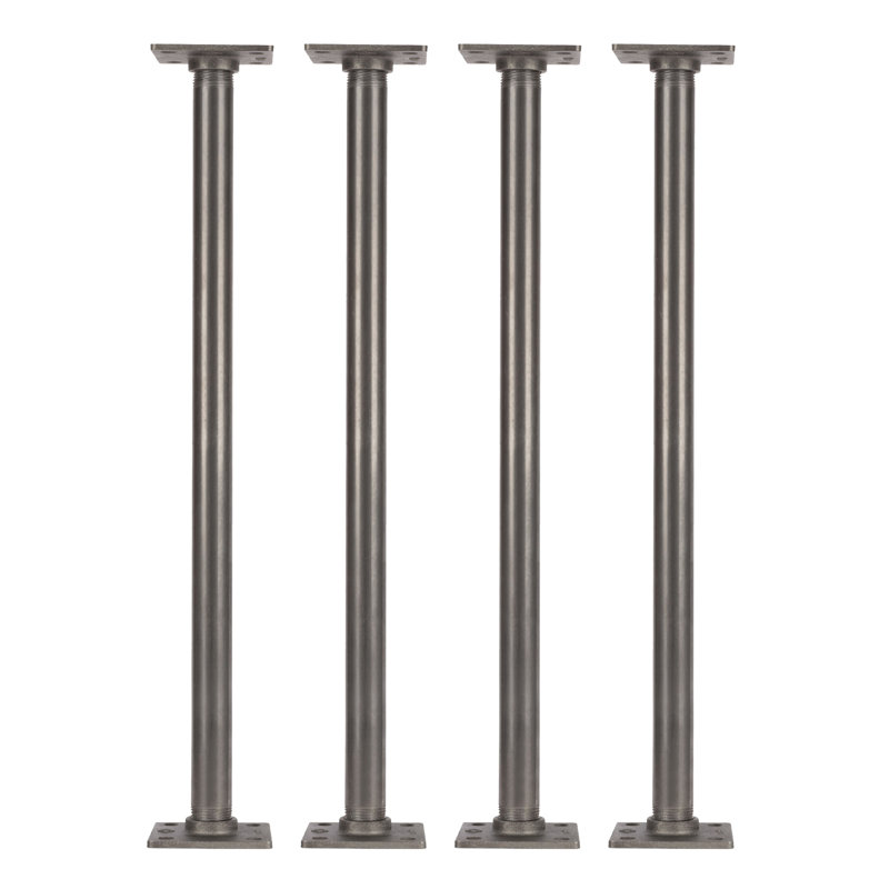 Pieds de table industriels robustes avec brides carrées Luli, H 25,75 po x l 3,32 po x P 3,32 po