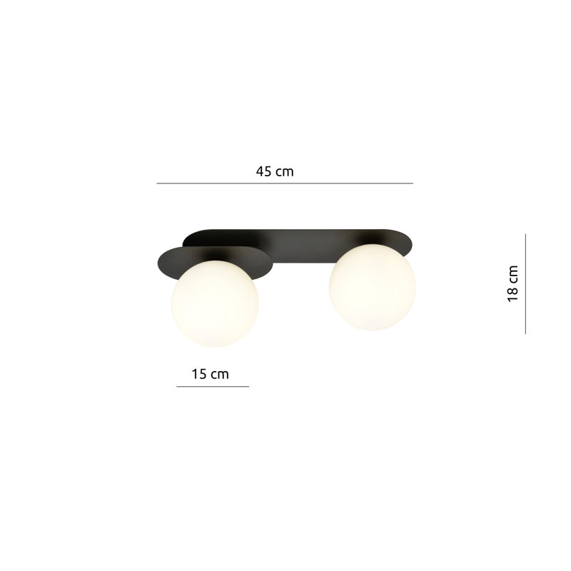 Menyauthe Glass Flush Mount, White, 21cm H x 50cm W x 22cm D