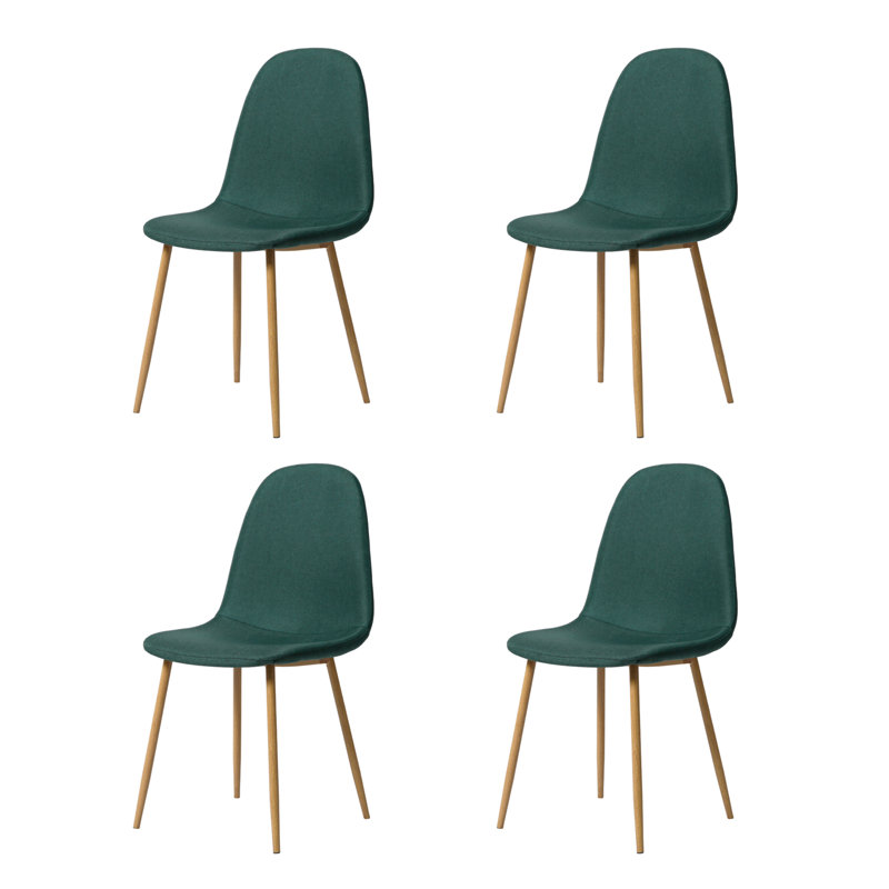 4 - Person Dining Set, Green/Natural Wood, Brown