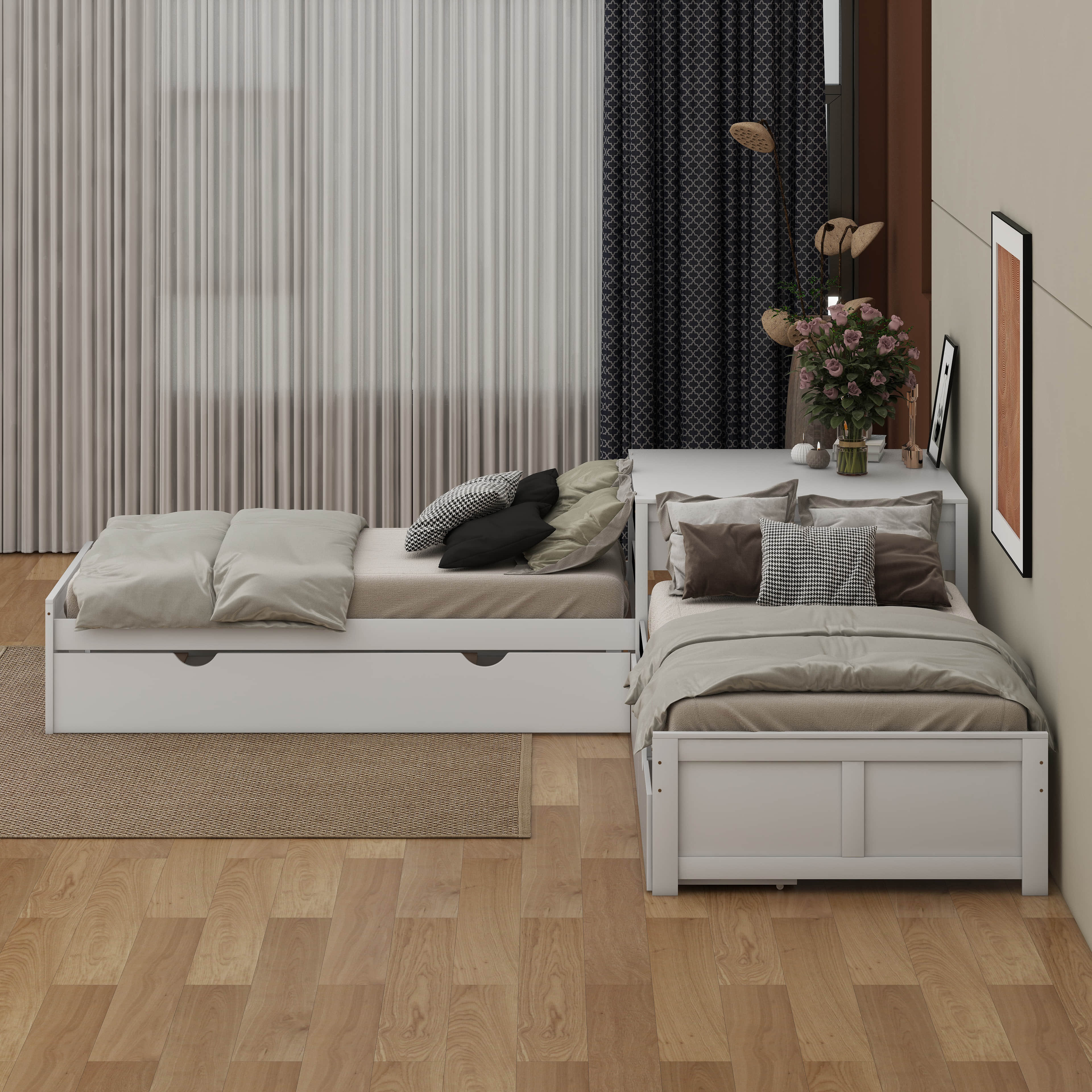 L Shaped Platform Bed