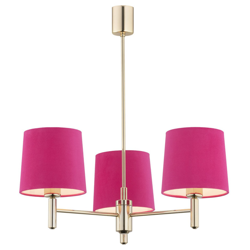 Gourdine 3 - Light Candle Style Chandelier, Pink