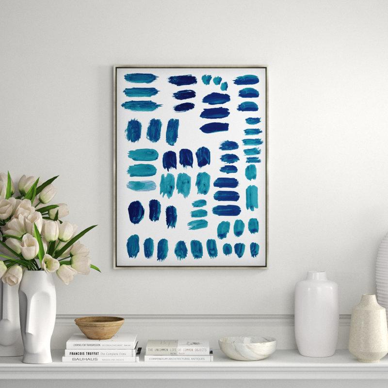 Blue Arrangement II Print by Guseul Park, 49.5" H x 37.5" W x 1.5" D, Image Brush Gel