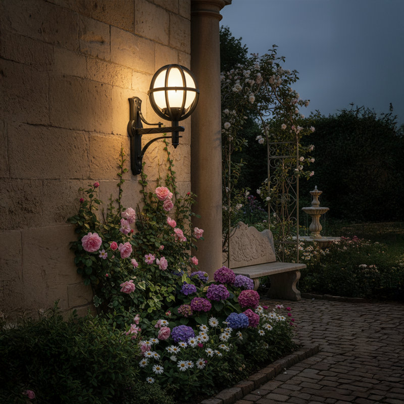 Vintage Globe Outdoor Wall Sconce