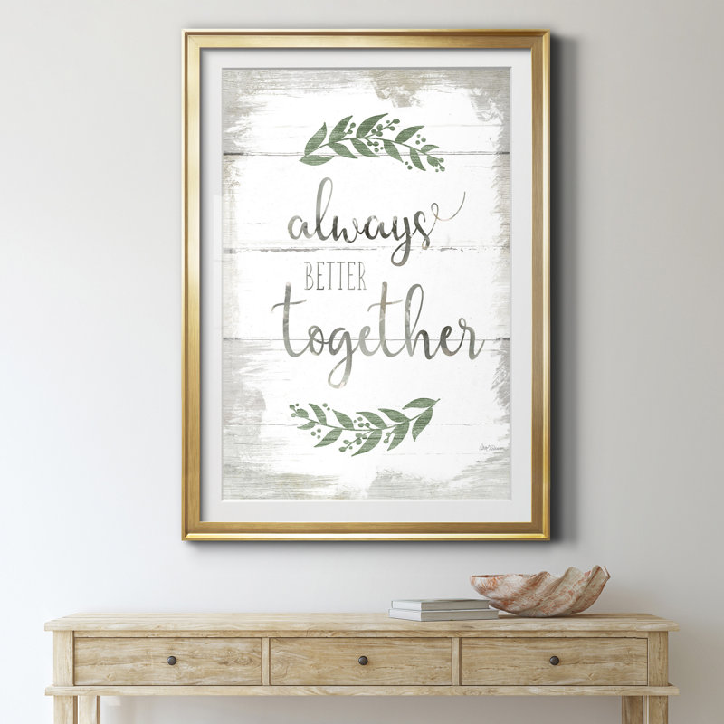 «Always Better Together», reproduction d'art textuel sur papier encadré, Or, H 30,5 po x l 42,5 po x P 1,5 po