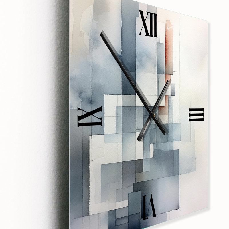 Gris abstrait zen V - Horloges murales minimalisme, Médium