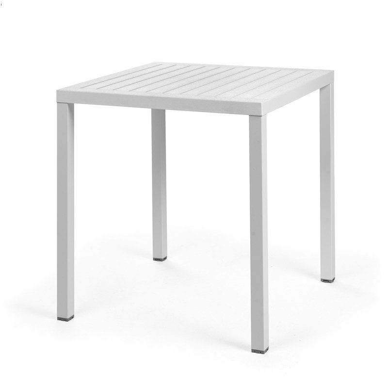 Swarthofthi Square Outdoor Side Table , cm W cm D, White, 75.5cm H x 70cm L x 70cm W