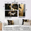 «Black and Gold Daisy II» - art mural traditionnel noir 4 pièces-877164614-877164615