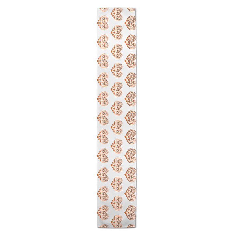 Ferrier Heart Table Runner, 90" L x 16" W, Orange