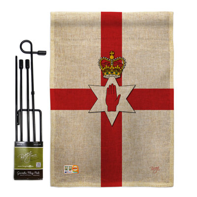 En toile jute 2 côtés 19 x 13 po nationalité ensemble de drapeau