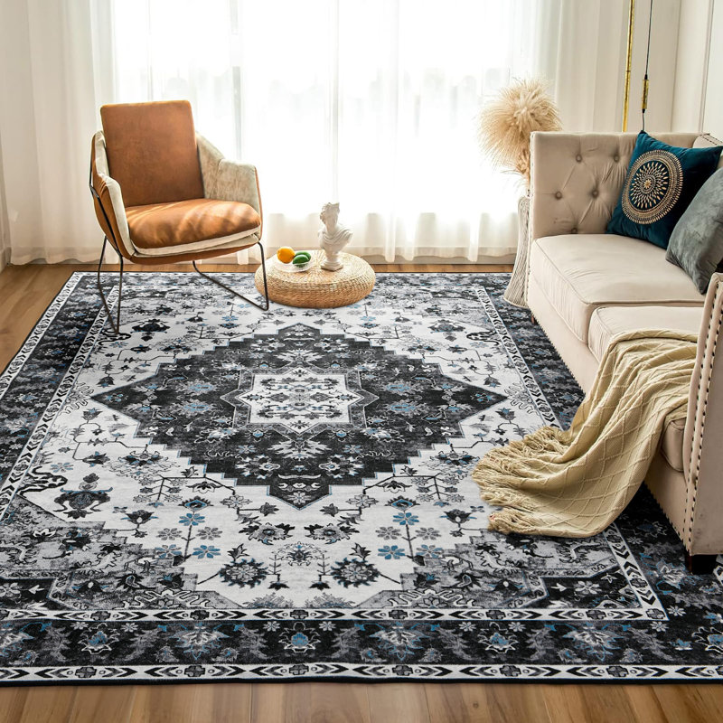 Shivon Washable Indoor Rug, Rectangle 5' x 8'